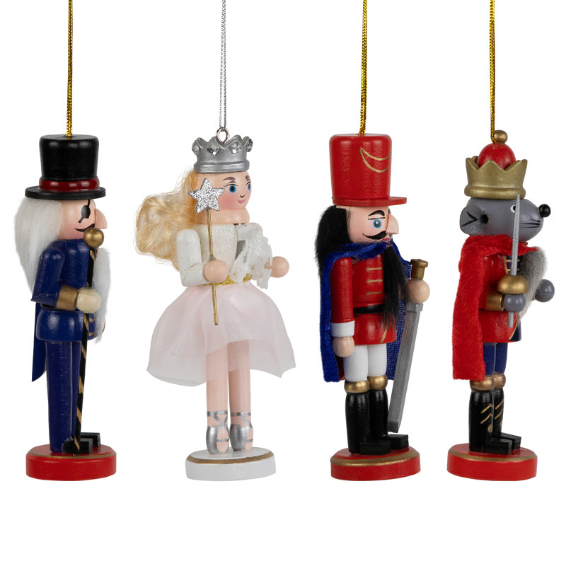 The Nutcracker Suite Christmas Figures - 5.25" - Red And Blue - Set Of 4
