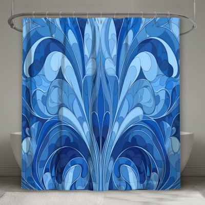 Intricate Abstract Swirls Shower Curtains Extra Long