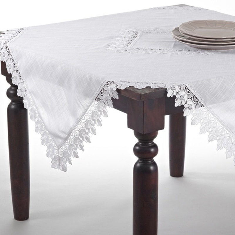 Nappe Venetto, 72 po carré, Blanc
