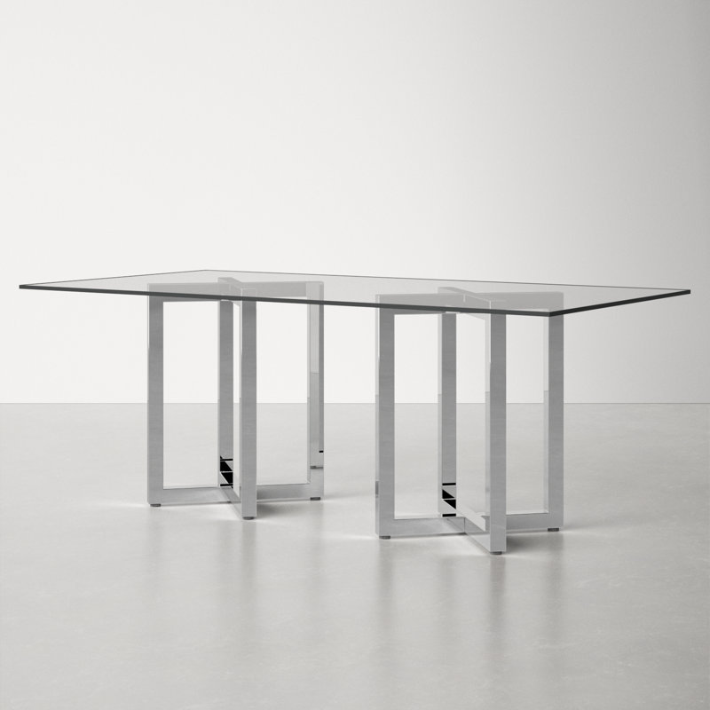 Dern 78" Glass Dining Table