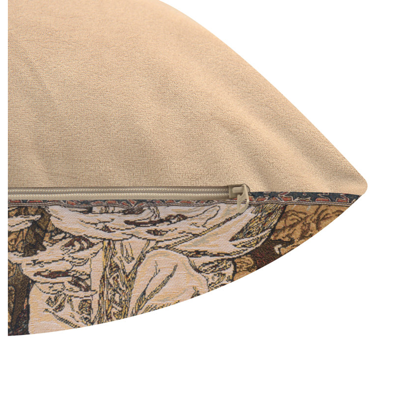 Mucha Winter I European Cushion Covers, Brown Woman 5