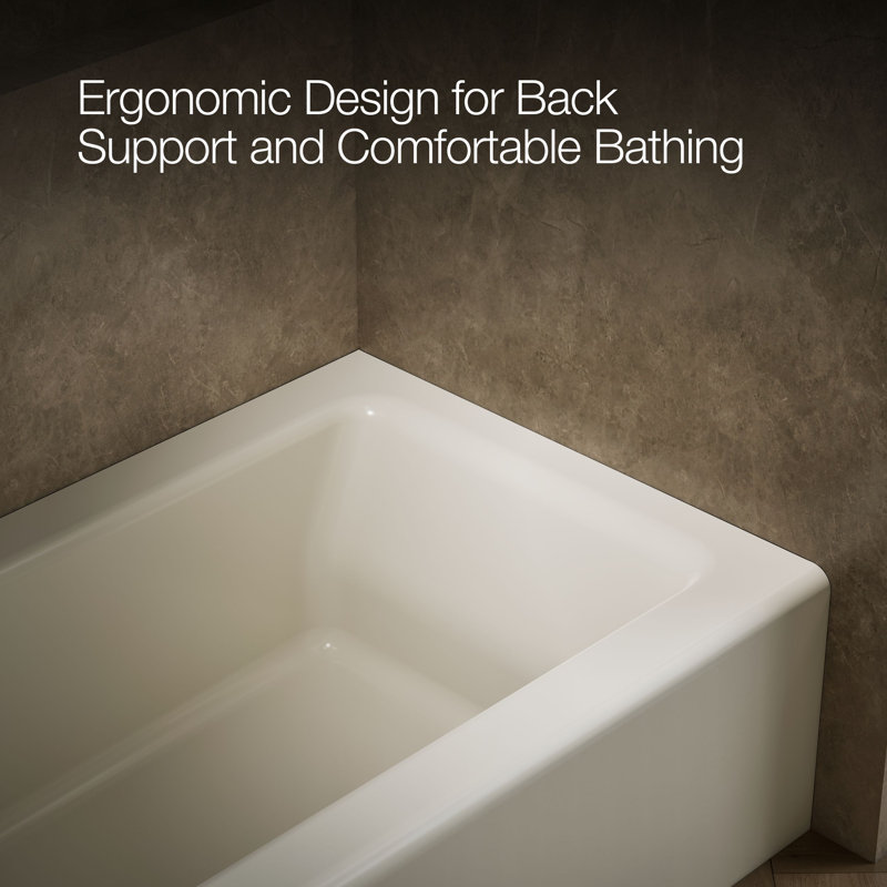 Bellwether® 60" x 32" Soaking Bathtub, Biscuit, Left