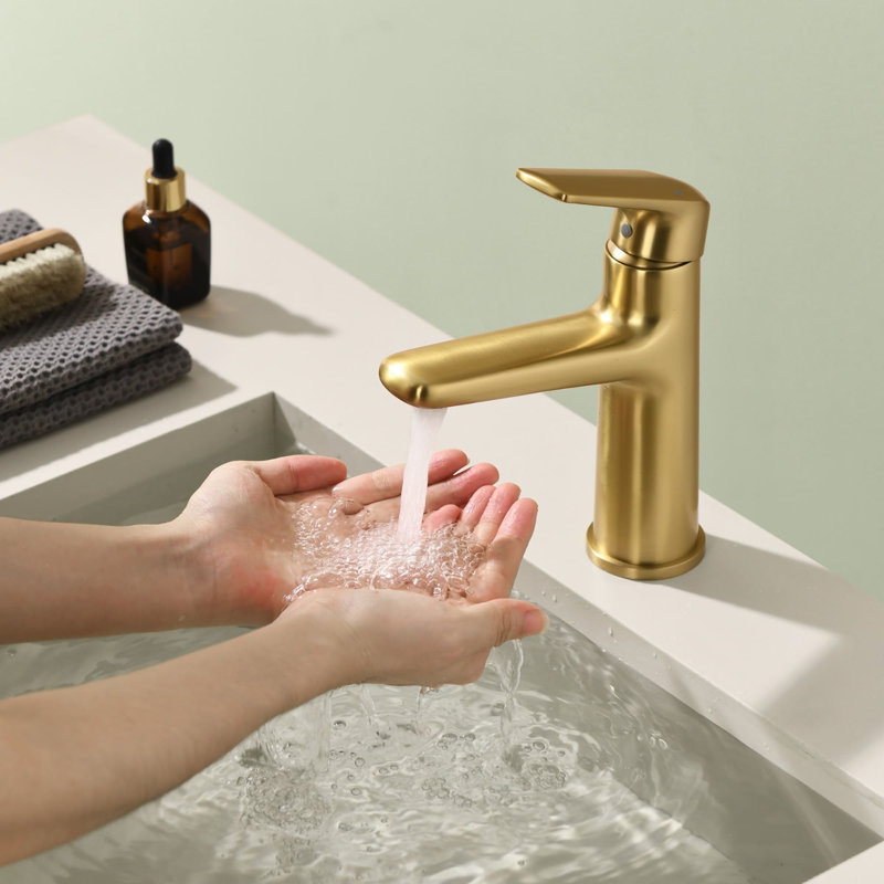 Robinet de salle de bain à un trou avec bonde escamotable, robinet de lavabo à poignée simple, robinets de lavabo en laiton avec valve