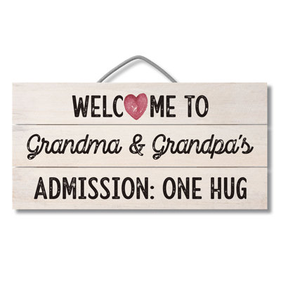 Welcome to Grandma Slatted Wood Wall Sign