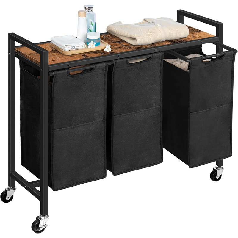 Laundry Sorter 3 Section, Laundry Hamper With Wheels, 3 ×...