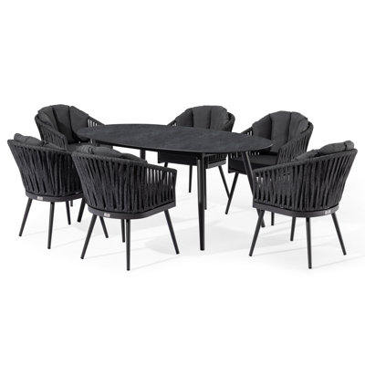 Priya 6 Seat Oval Dining Set