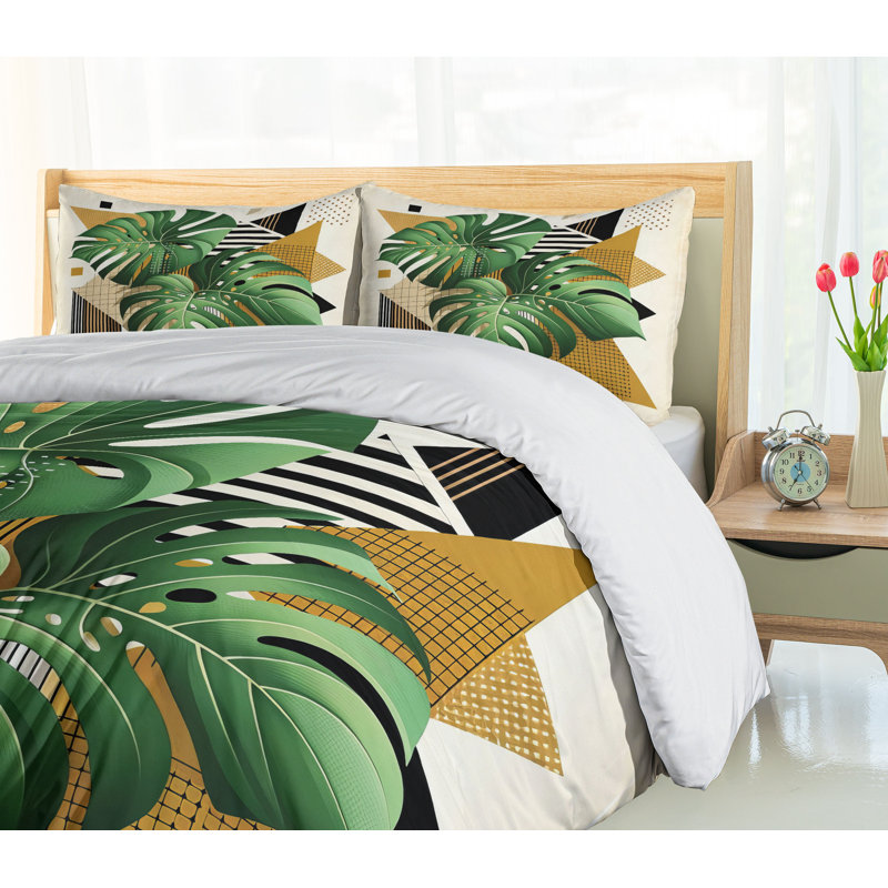 Monstera Duvet Cover, Queen Duvet Cover + 2 Standard Shams
