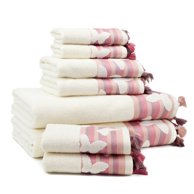Butterfly 8 Piece Turkish Cotton Towel Set