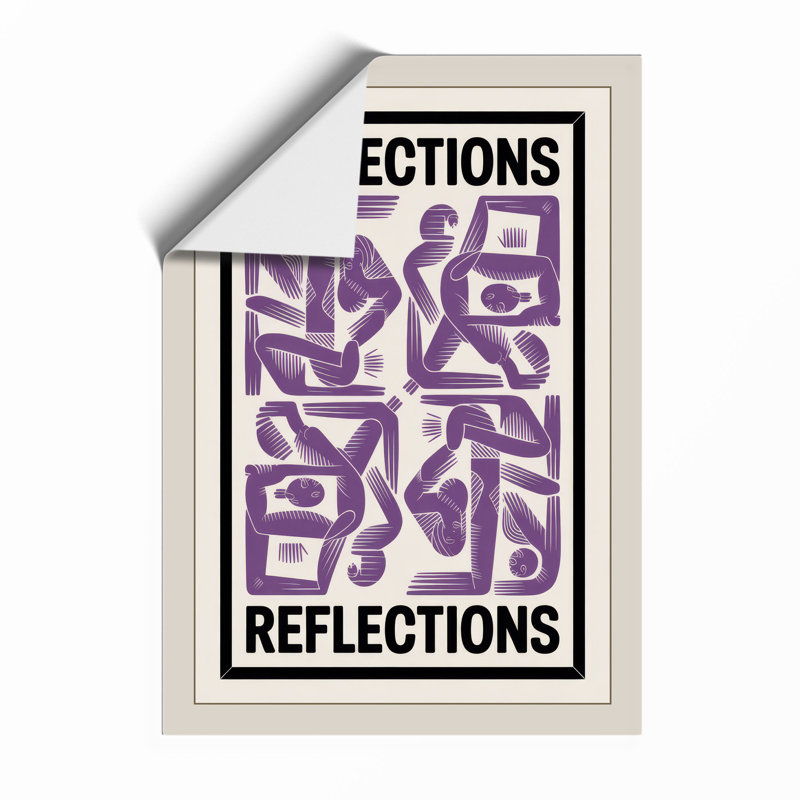 Reflections In Purple Geometric - Print, Unframed, A4 - 29.7 x 21.0 cm