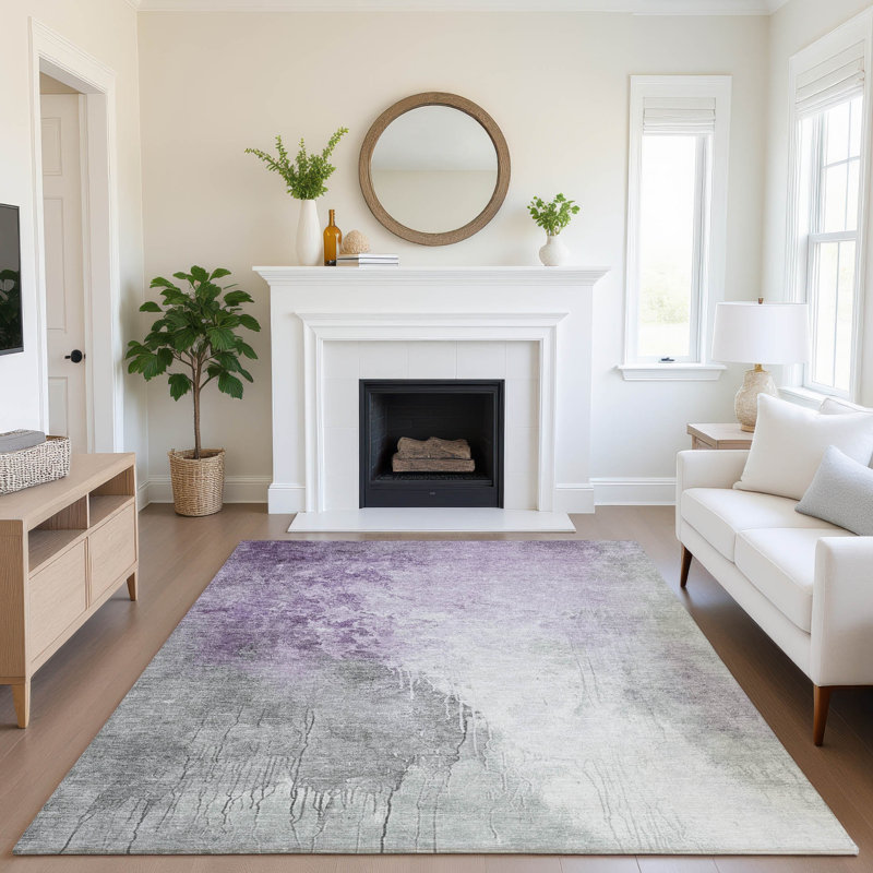 Tapis abstrait lavable à la machine de qualité supérieure AMF1842, Rectangle 10 pi x 14 pi