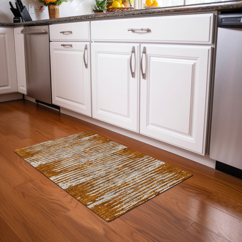 Premium Machine Washable Prisco Paprika Rug, Rectangle 1'8" x 2'6"