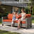 7-Piece Outdoor Wicker Patio Conversation Set with Swivel Rocking Chairs, Ottomans, Cushions & Glass Coffee Table-260635534