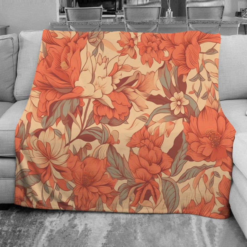  Couverture en molleton Botanical, L 68 po x L 80 po