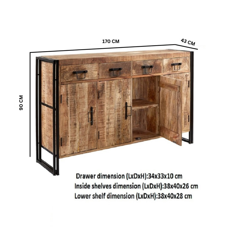 Paige 170cm Solid Wood Sideboard