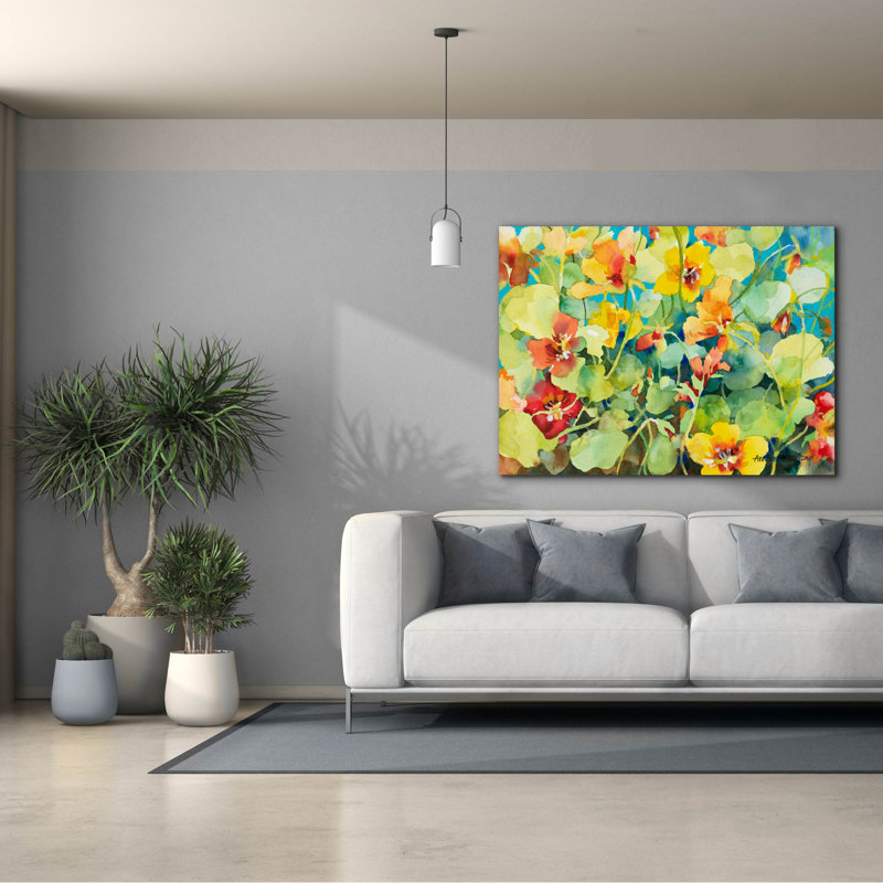 Art mural sur toile Winston Porter «Nasturtium Nest» par Annelein Beukenkamp, H 40 po x l 54 po x P 1,5 po