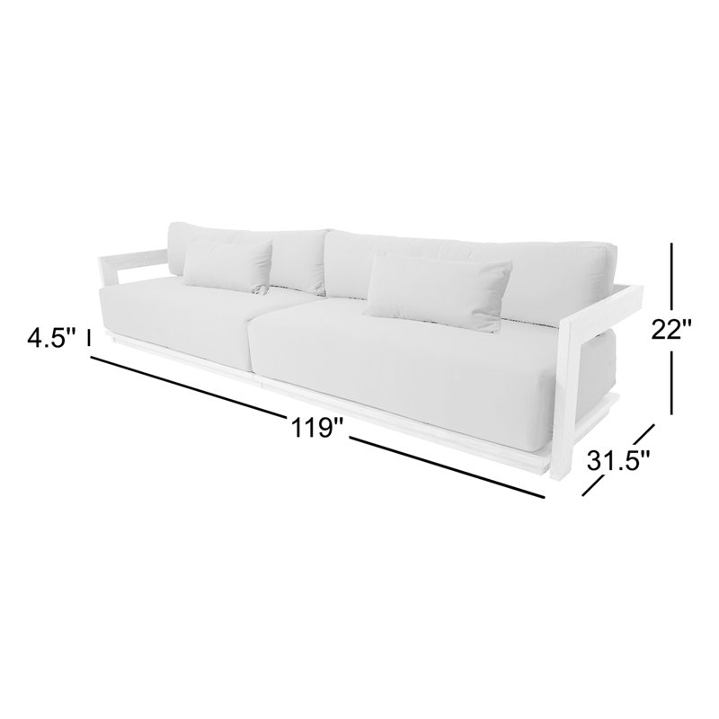 Hermosa Outdoor 4 - Seat Patio Sofa, Granite