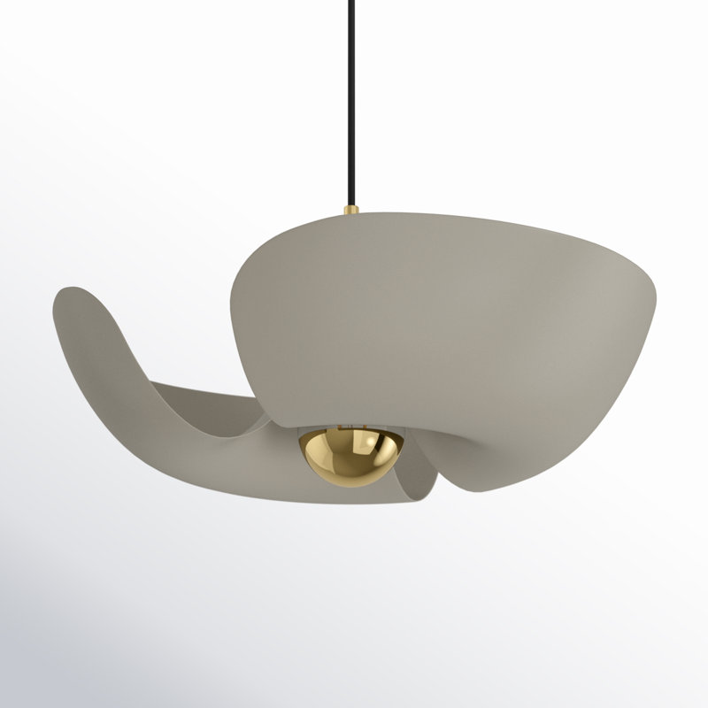 Luminaire suspendu 1 lumière Arth, Laiton satiné / or argenté