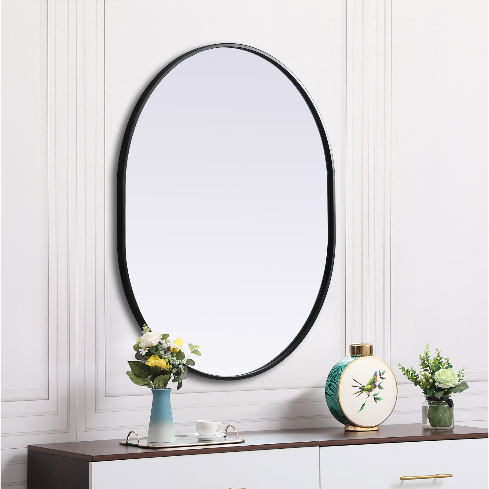 Sabine 30" Accent Mirror, Black, 36" x 30"