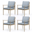 Kashanti 4-Piece Outdoor Dining Chairs with Cushions