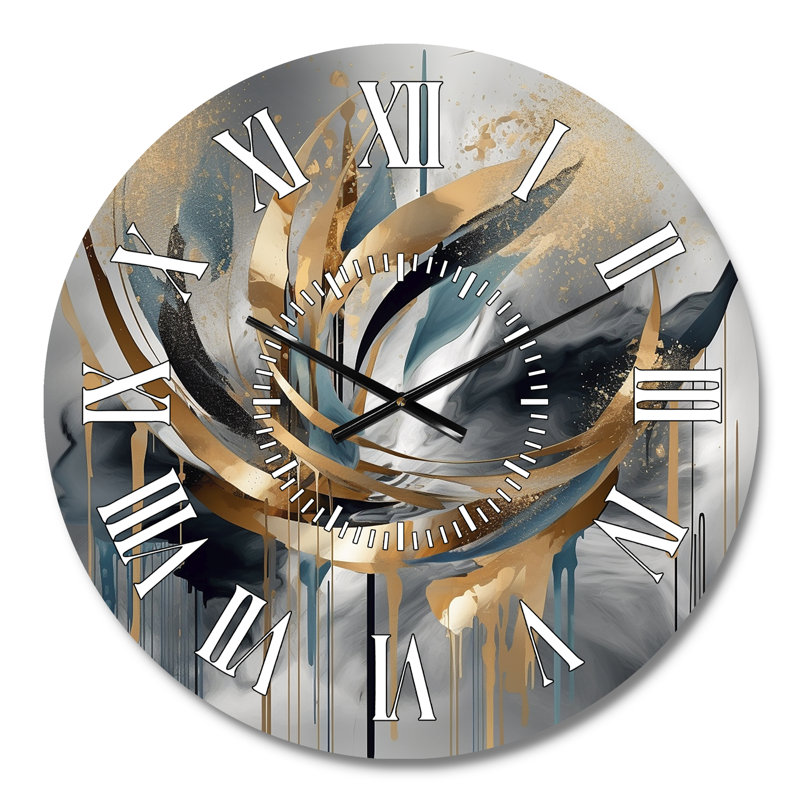 Horloge murale à formes abstraites et lignes infinies III - Formes abstraites, Médium
