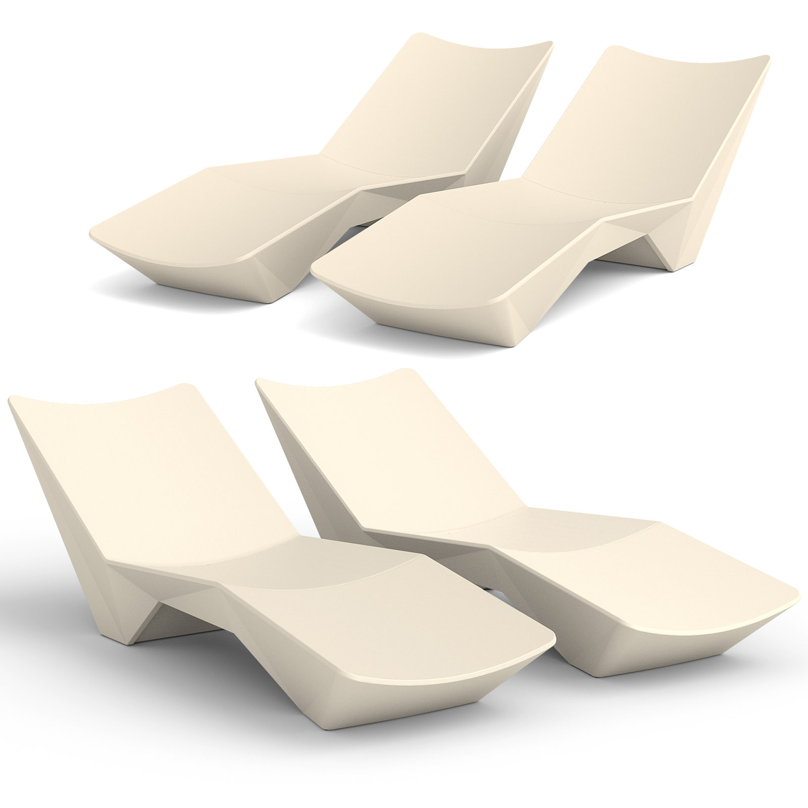 In-Pool UV Resistant and Waterproof Chaise Lounge, 4, Beige