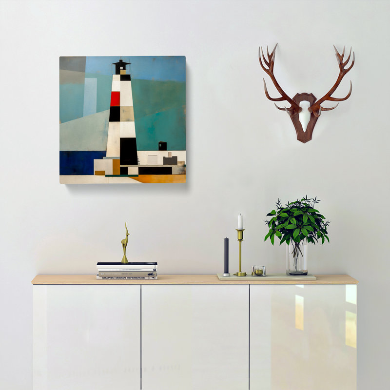 Lighthouse Suprematism - Wrapped Canvas, 35cm H x 35cm W