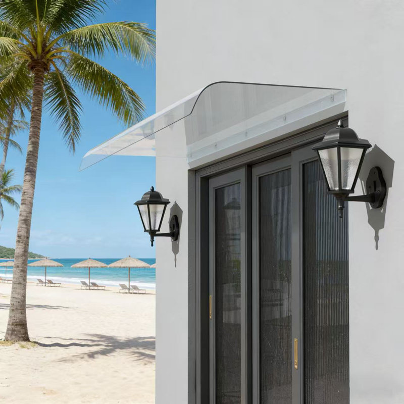 Dakota Fields 43cm D PET Cover Retractable Freestanding Awning, 20cm H x 100cm W x 43cm D