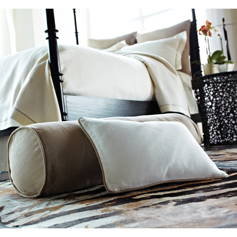 Housse et coussin rectangulaires 100% lin Rio, Perle