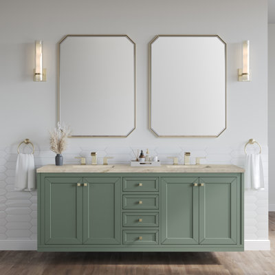 Meuble-lavabo double 72 po avec chargeur sans fil Freepower Chicago