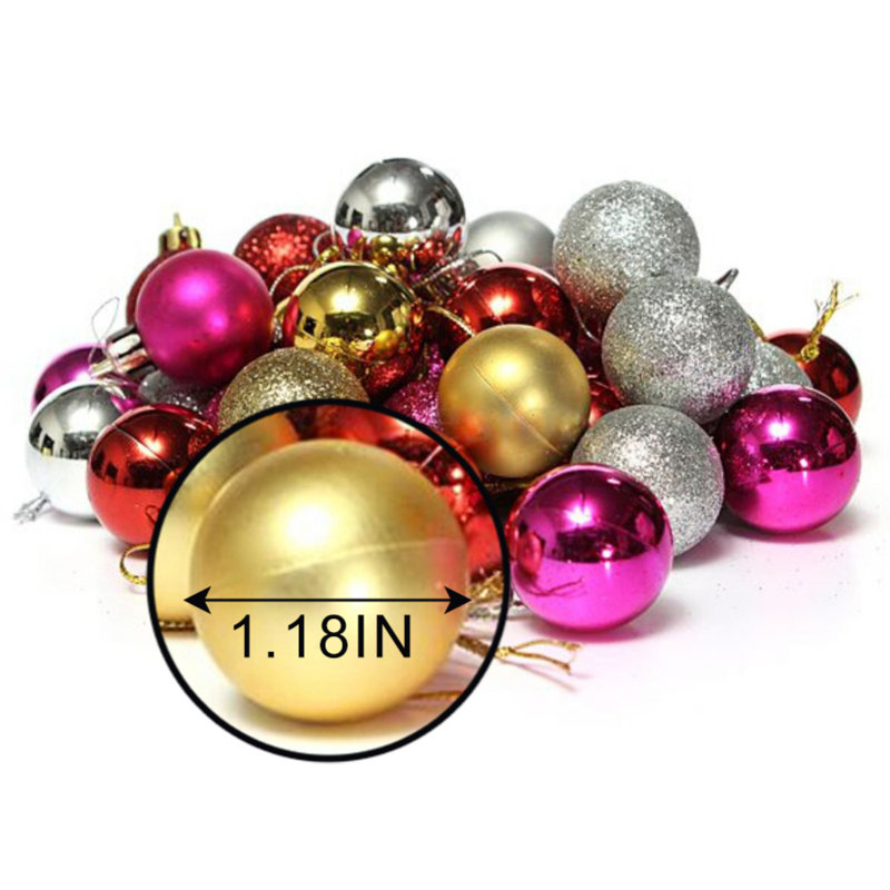 Ensemble de 24 boules de Noël 24 pièces, Noir
