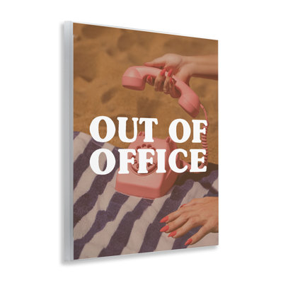 Out of Office Pink Phone Wall Plaque, design by Lil' Rue