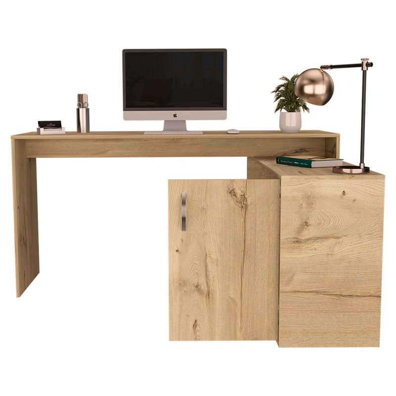 Axis Modern L-Shaped Computer Desk with Open & Closed Storage