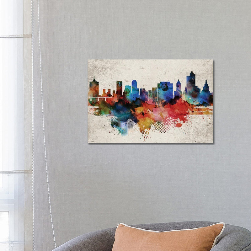 Tulsa Abstract Skyline 1 Piece Wrapped Canvas Wall Art, 66.04 cm H x 45.72 cm W x 3.175 cm D