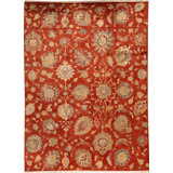 Floral Area Rug in Rust/Yellow