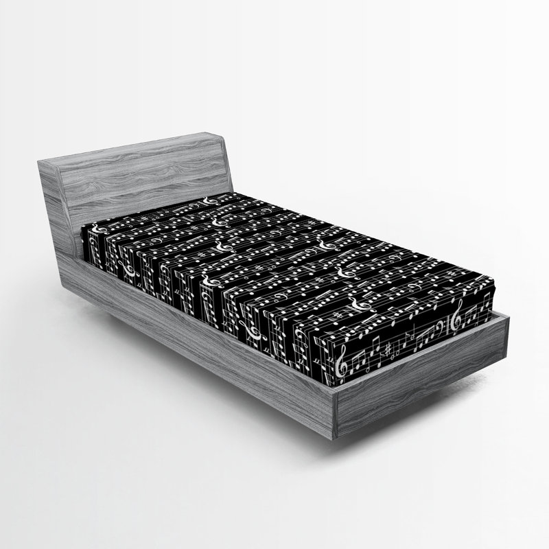 Drap-housse noir Ambesonne, Drap-housse de taille simple