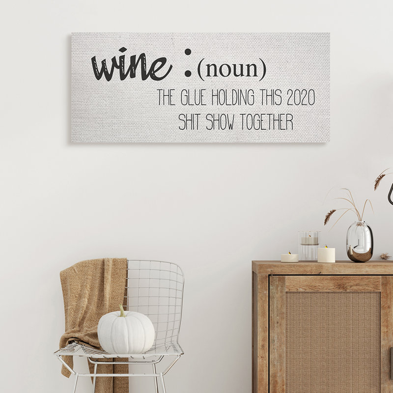 Vin définition humoristique «Wine», Toile tendue, H 13 po x l 30 po x P 1,5 po