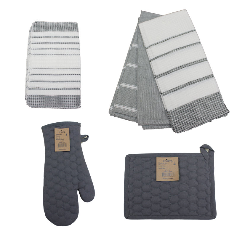 Ensemble de literie 4 pièces cuisines, Gris