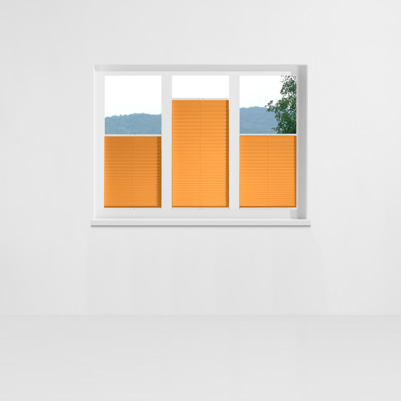 Affoux Cordless Opaque Pleated Blind, Orange, 120 x 130cm