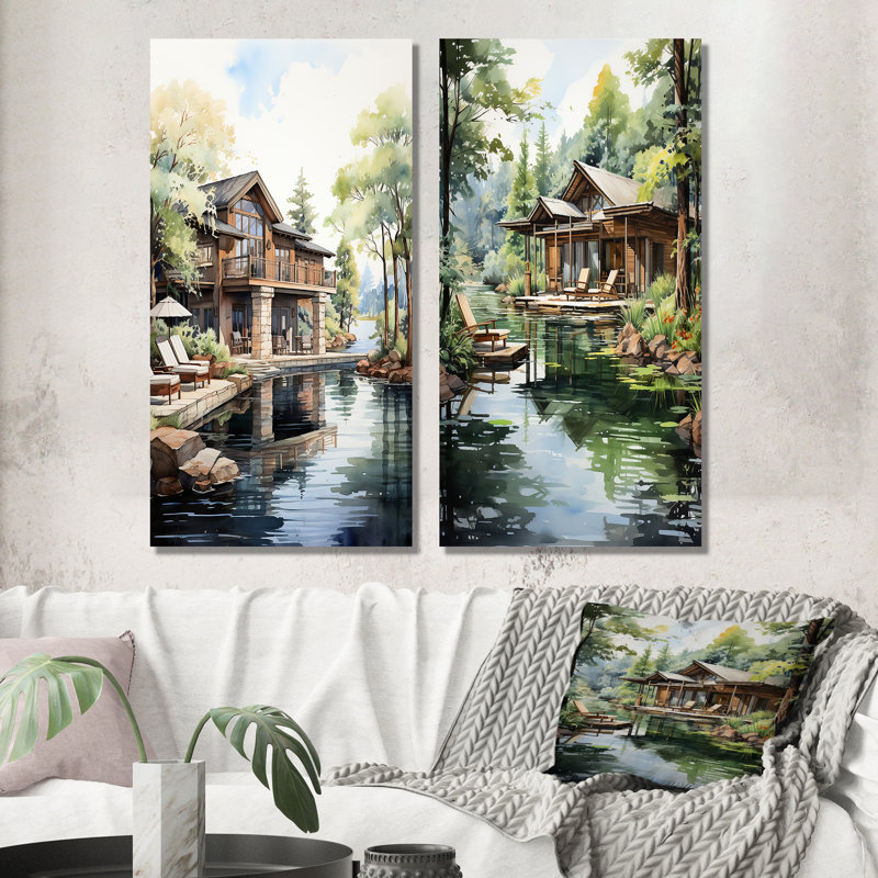 «Lodges Serenity Retreat» de Lodges hôtels - 2 pièces, Toile tendue, H 40 po x l 40 po
