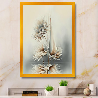 «White Gerber Flowers Hyperrealistic III», reproduction sur toile