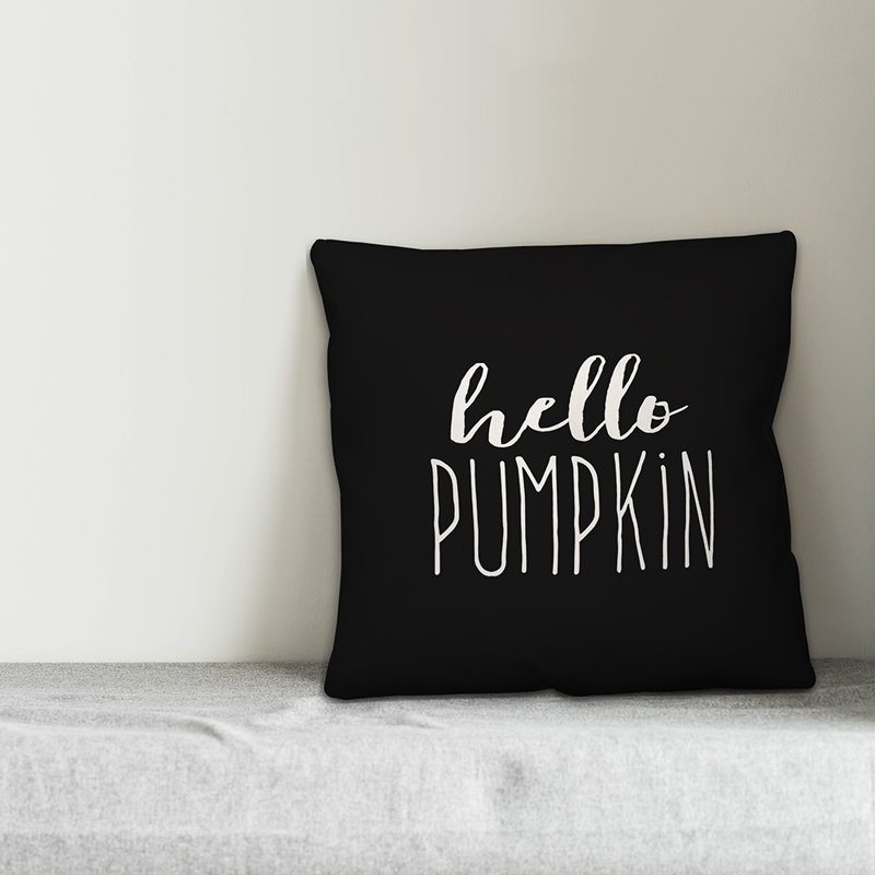  Coussin Hello, Noir, 18 po x 18 po