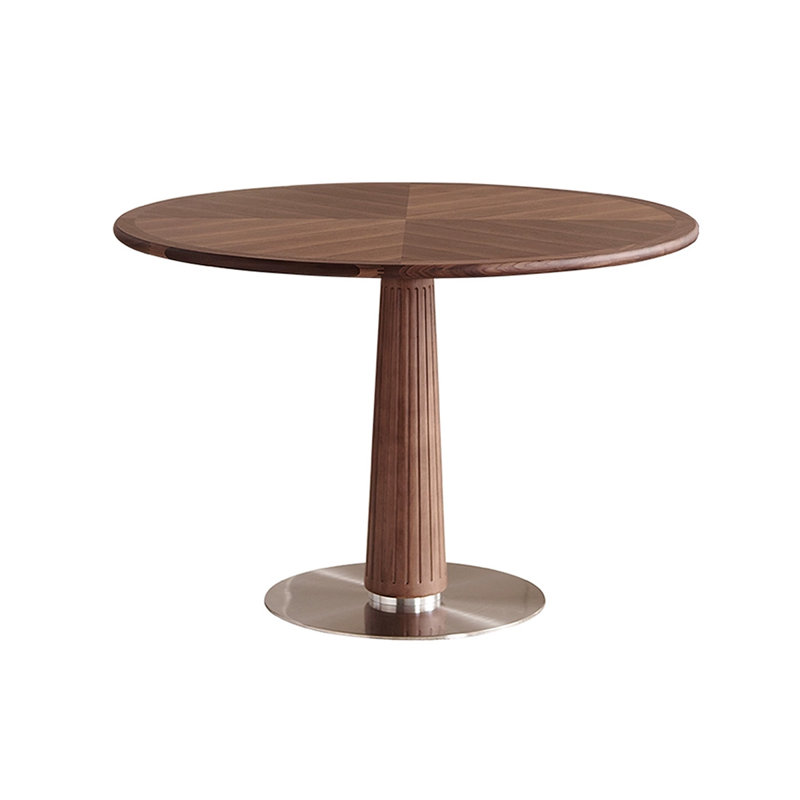 Hokku Designs Walnut Round Solid Wood Dining table - Wayfair Canada