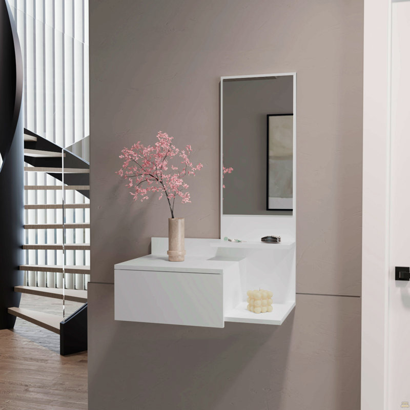 Armoire flottante pour le couloir, Blanc