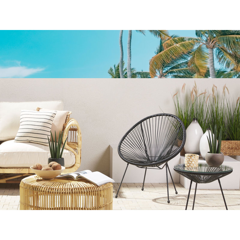Broseley Wicker Outdoor Lounge Chair, Black