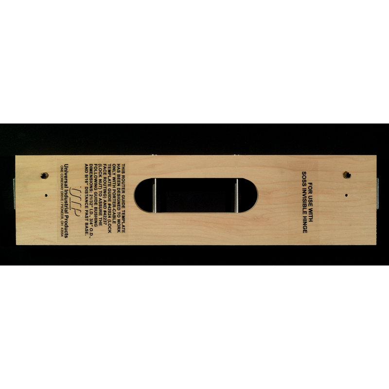 Gabarit de guide de défonceuse en bois Soss, à utiliser avec le modèle de charnière correspondant, 204