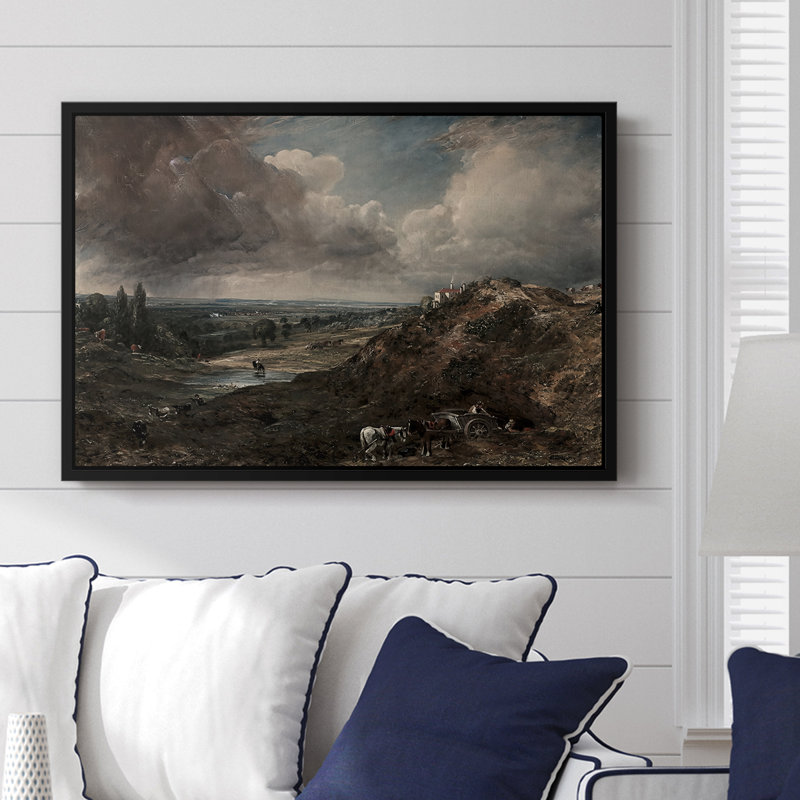 Étang de Branch Hill, Hampstead Heath, v. 1828 - John Constable, toile tendue avec châssis encadrée, 16 x 24, Doré