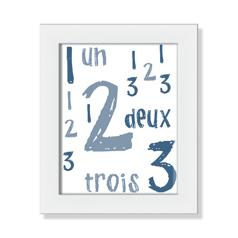 Impression sur papier français, H 10 po x l 8 po x P 0,6 po, Encadré plat blanc