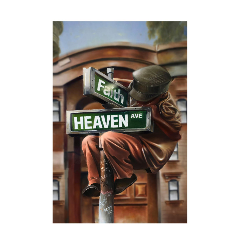 "Refuge sur toile" par Salaam Muhammad, peinture, H 19 po x l 12 po x P 2 po