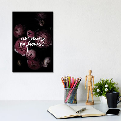 No Rain No Flowers by Mareike Böhmer - 1 Piece Wrapped Canvas Wall Art