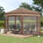 12 Ft. W x 12 Ft. D Hexagonal  Pop Up Gazebo with Zippered Mesh Netting-63574633